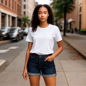 Joe’s Jeans 27 (US 4) Women's Denim Shorts Dark Blue Cuffed Monroe CRLMON4870